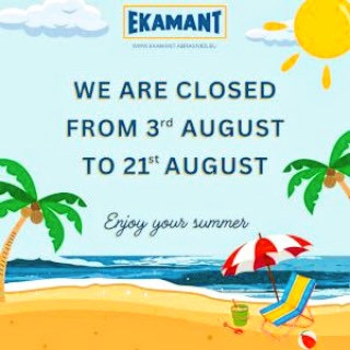 🏖️ È arrivato il momento di mettere in pausa… anche gli abrasivi! 😄

Ekamant Italia sarà chiusa dal 3 al 21 agosto.
Ci rivediamo il 24 agosto ricaricati e pronti a tornare all’opera! ☀️💙

Buone vacanze a tutti! 🍉🌊

#ekamantitalia #ekamant #abrasivi #summerbreak #ekamantabrasivi
